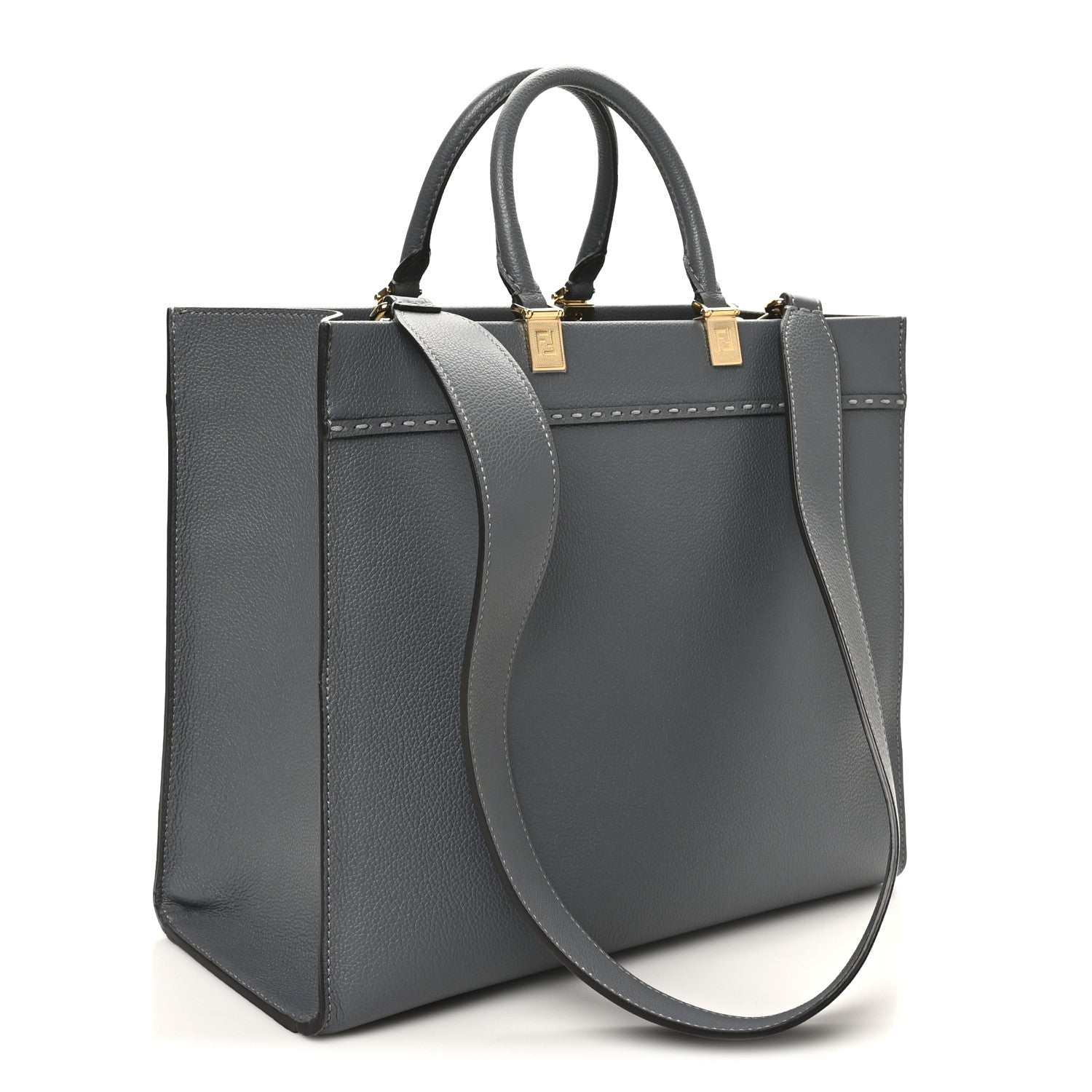 Vitello Cher Logo Debossed Medium Fendi Sunshine Shopper Tote Real Tempesta