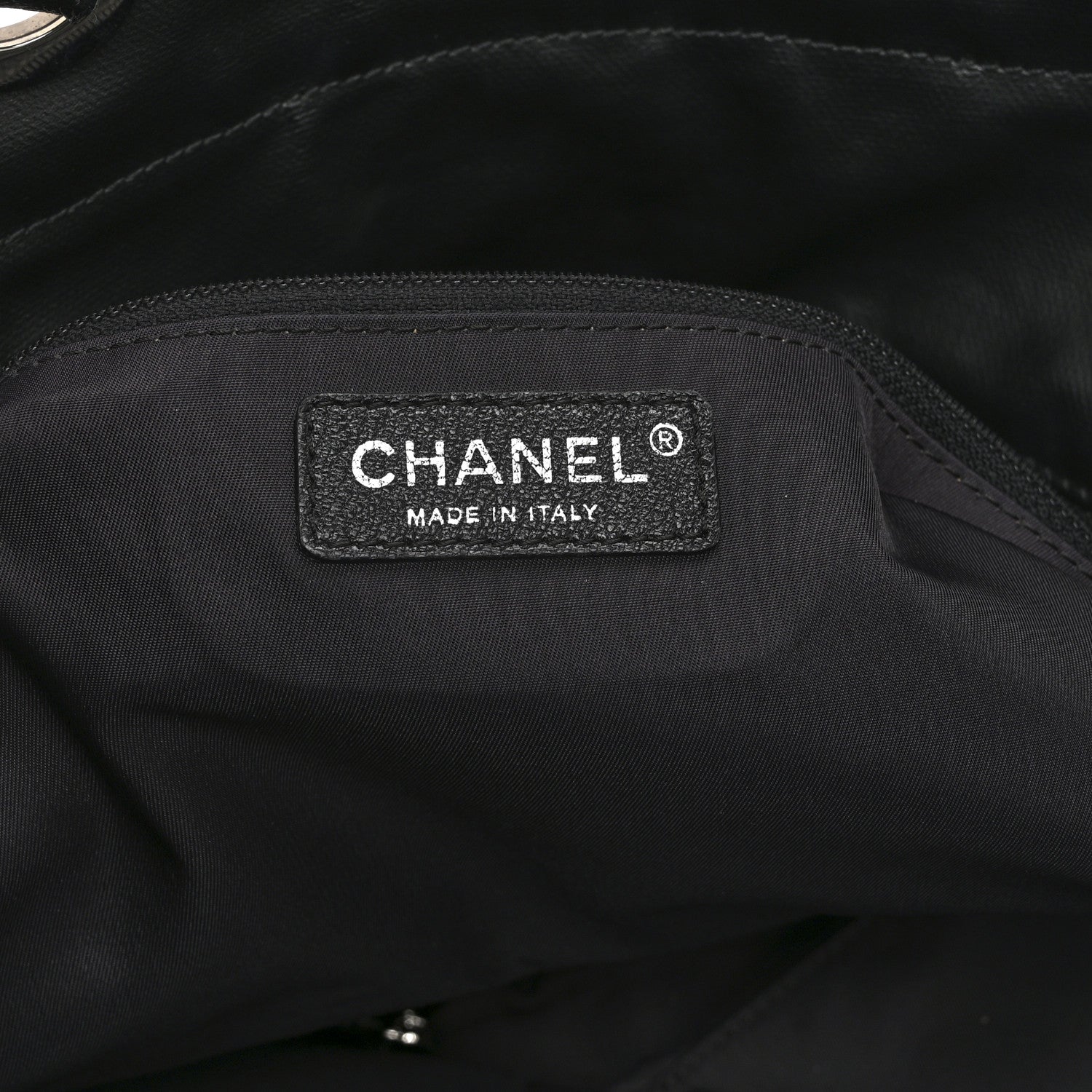 Coated Canvas Quilted Large Paris Biarritz Tote Black