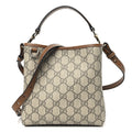 GG Supreme Monogram Emblem Small Shoulder Bag Beige Ebony Sundial