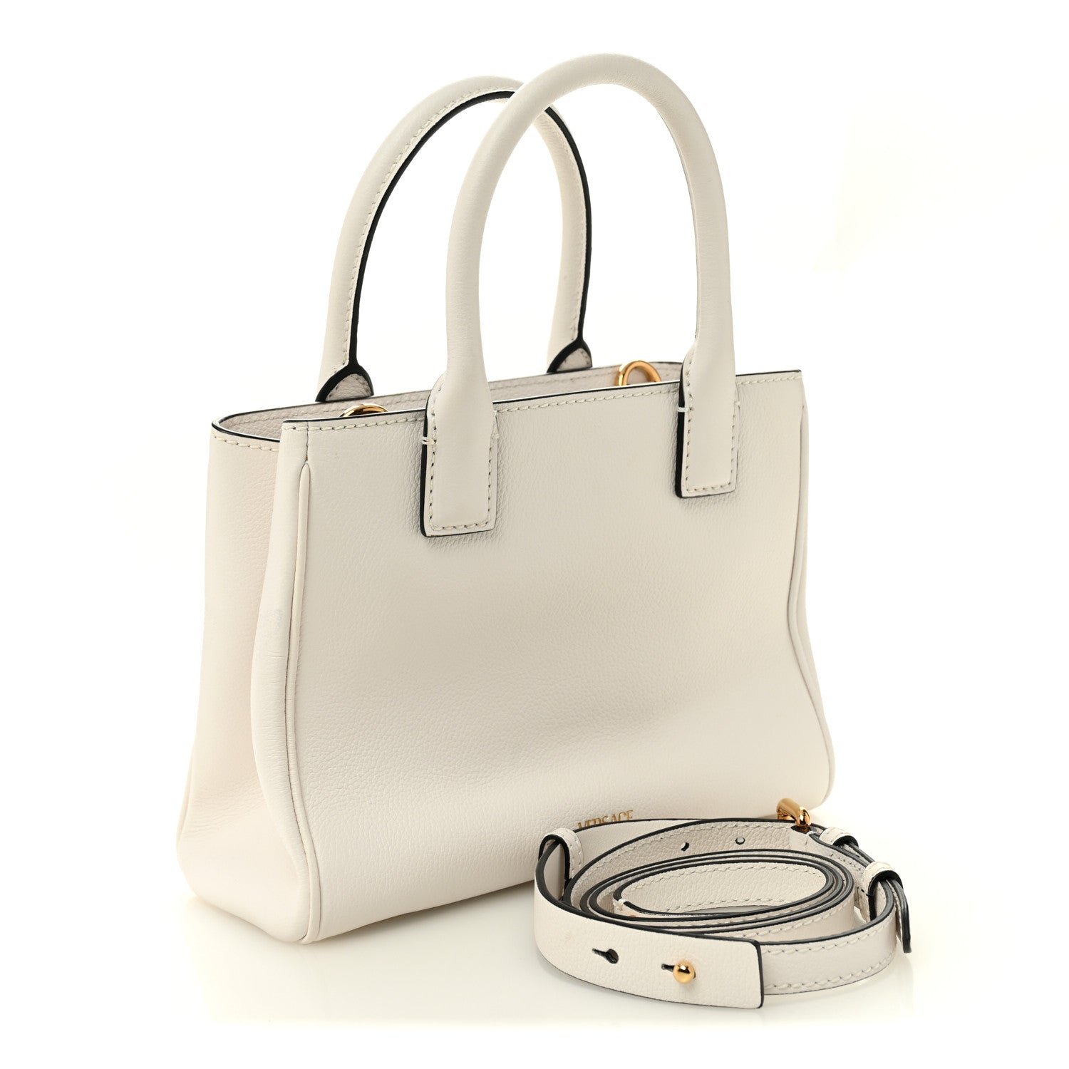 Grained Calfskin Small La Medusa Chain White