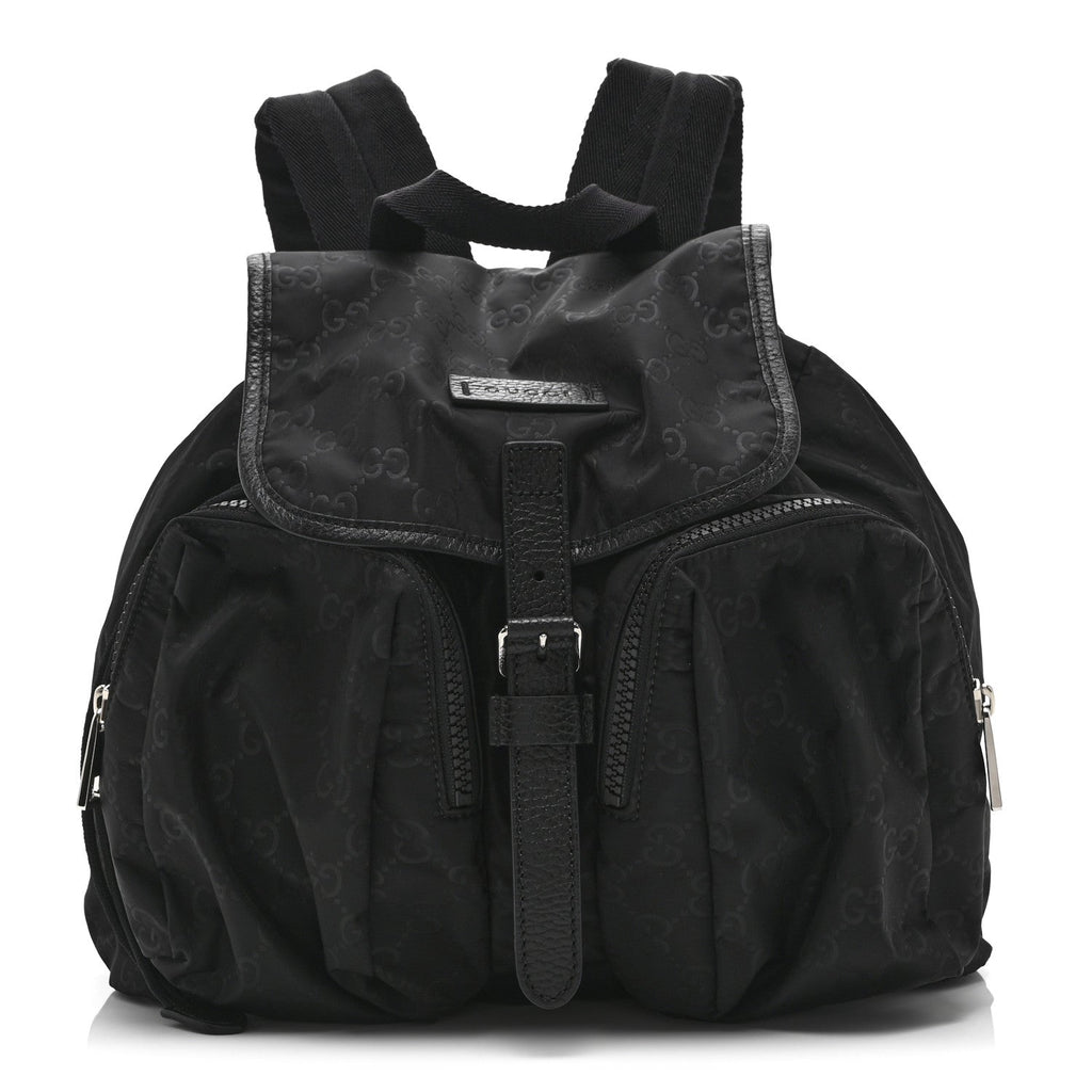 Nylon Monogram Medium Light Single Buckle Backpack Black