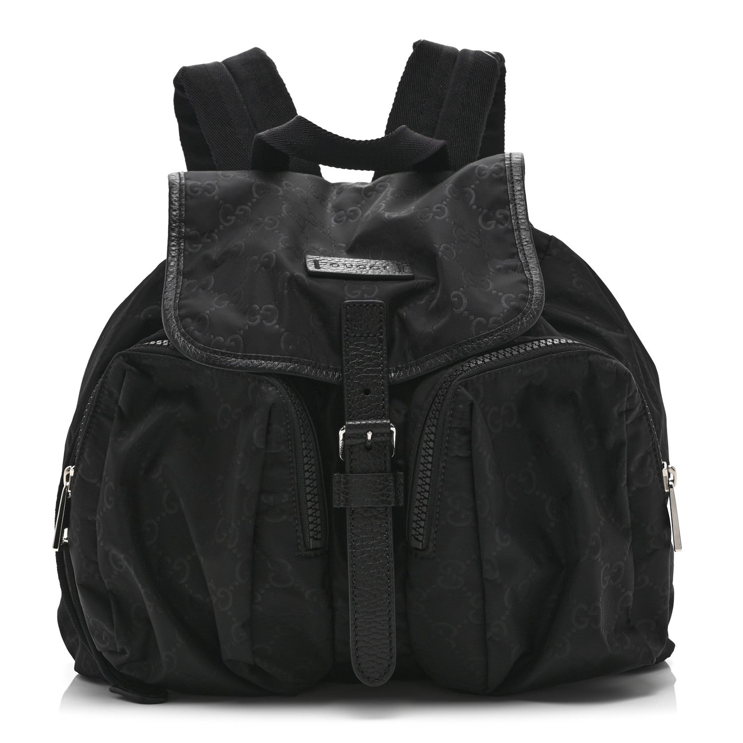 Nylon Monogram Medium Light Single Buckle Backpack Black
