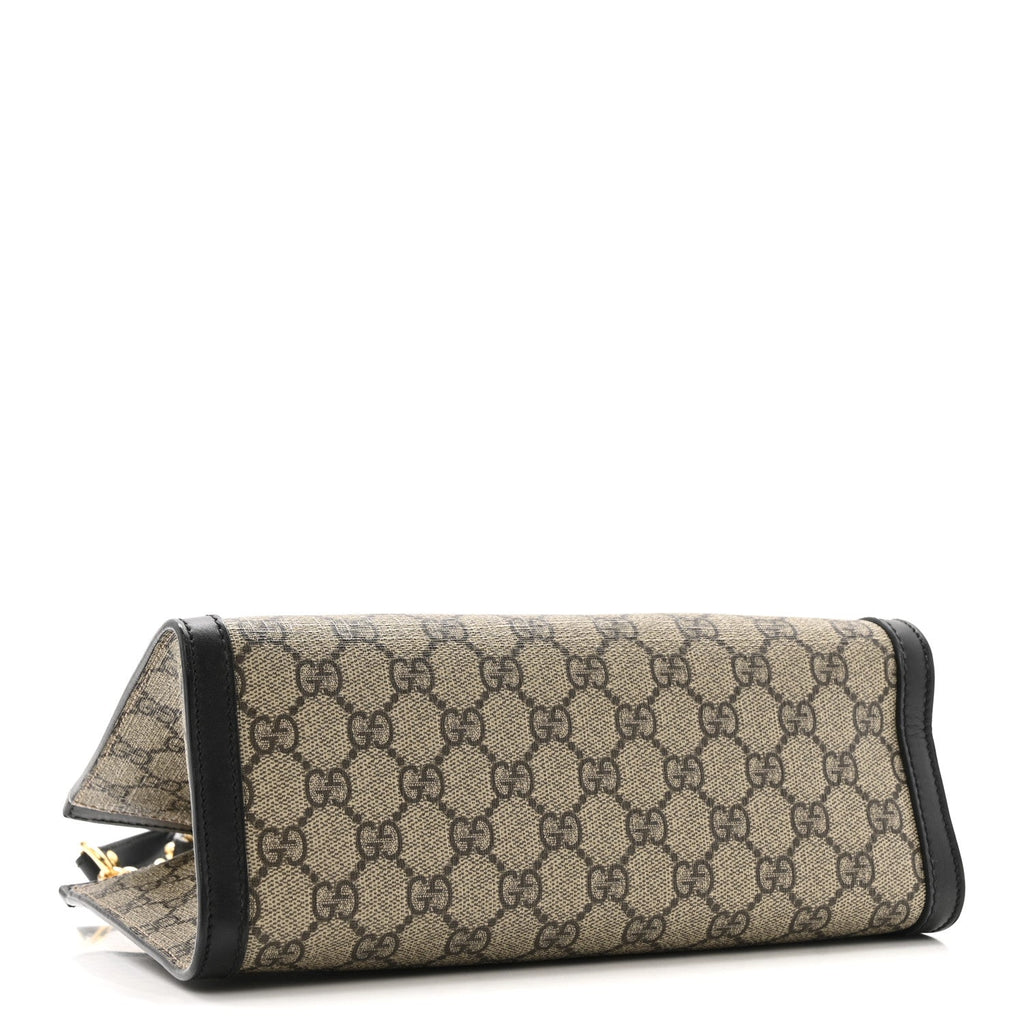 GG Supreme Monogram Small Padlock Tote Black