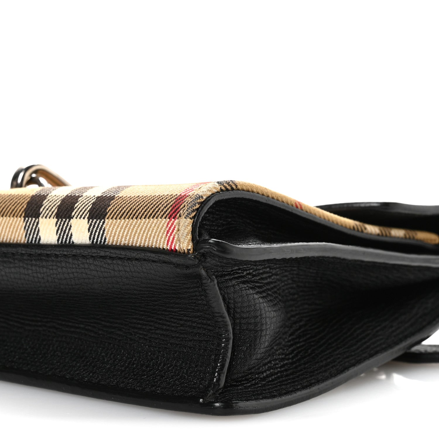 Derby Calfskin House Check Small Macken Crossbody Bag Black Archive Beige