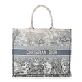 Gradient Canvas Embroidered Large Dioriviera Toile De Jouy Book Tote Blue
