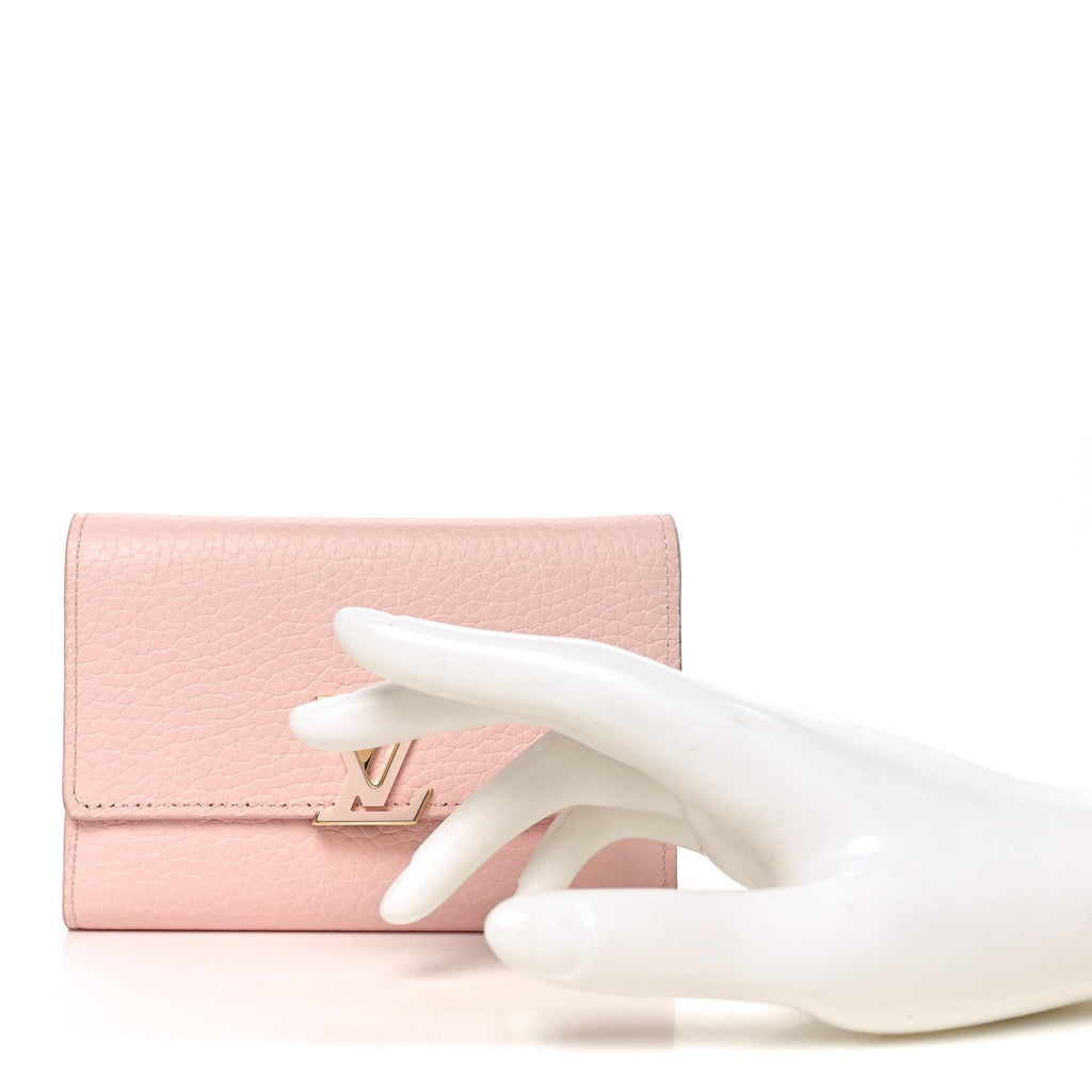 Taurillon Capucines Compact Wallet Magnolia