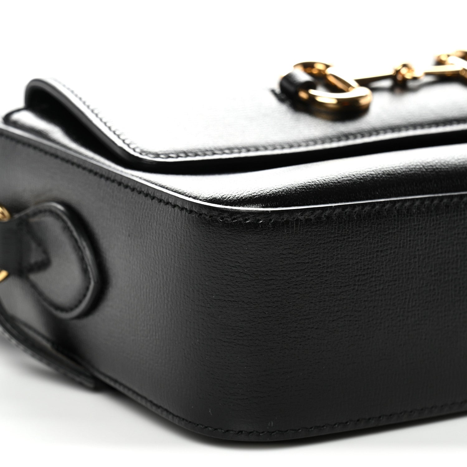 Textured Calfskin Small Horsebit 1955 Shoulder Bag Black
