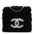 Muff Shearling Lambskin Bag Black Ecru