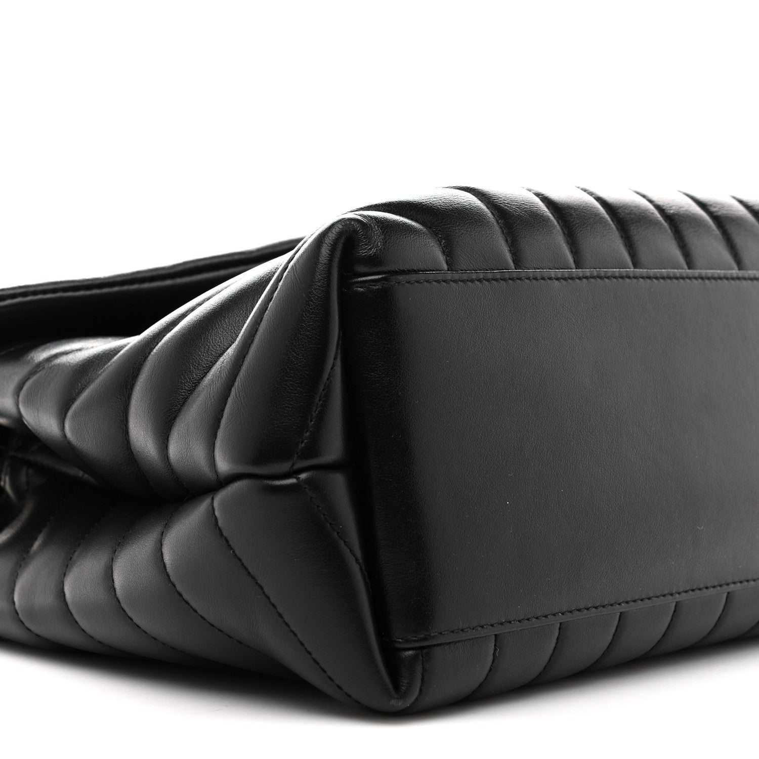 Calfskin Y Quilted Monogram Medium Loulou Chain Satchel Black