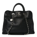 Calfskin Perforated Up In The Air Tote Black