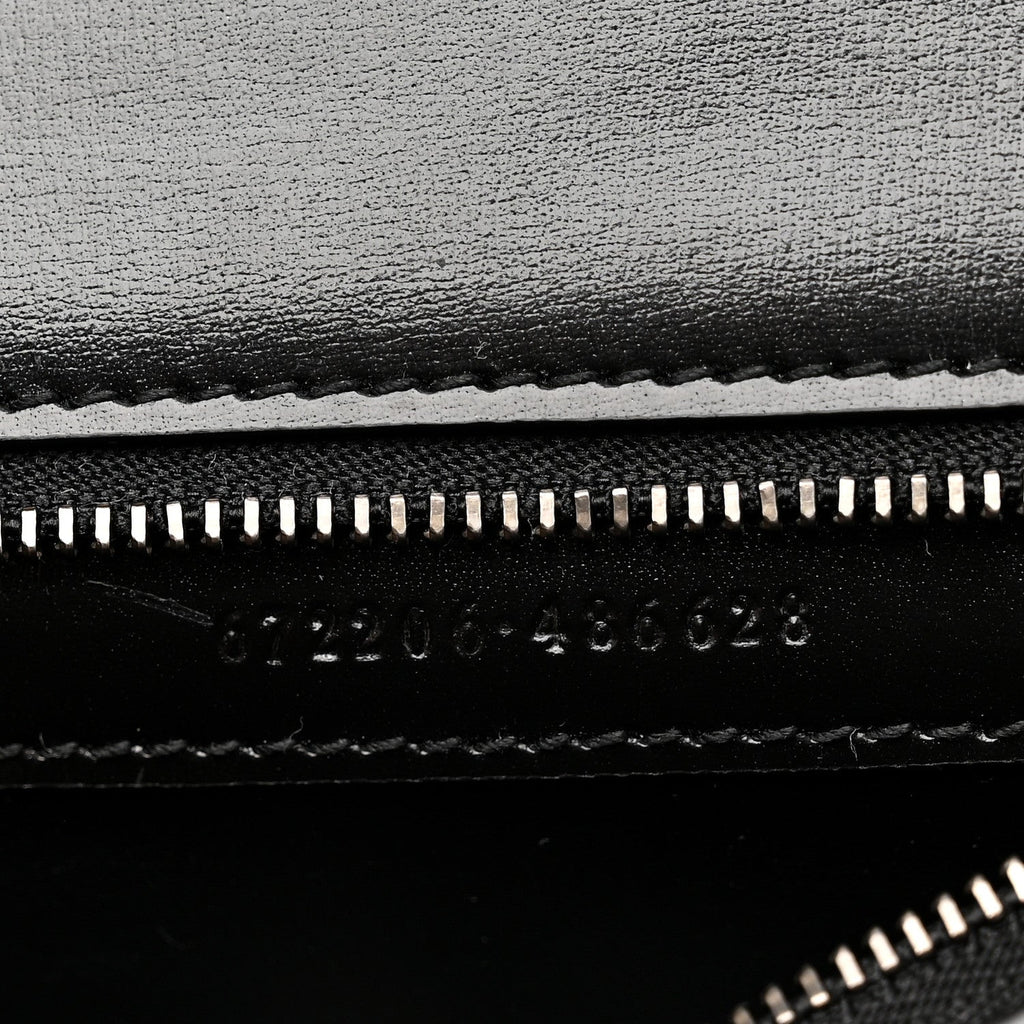 Boarded Dyana Lux Calfskin Web Monochrome Medium Bamboo 1947 Top Handle Bag Black