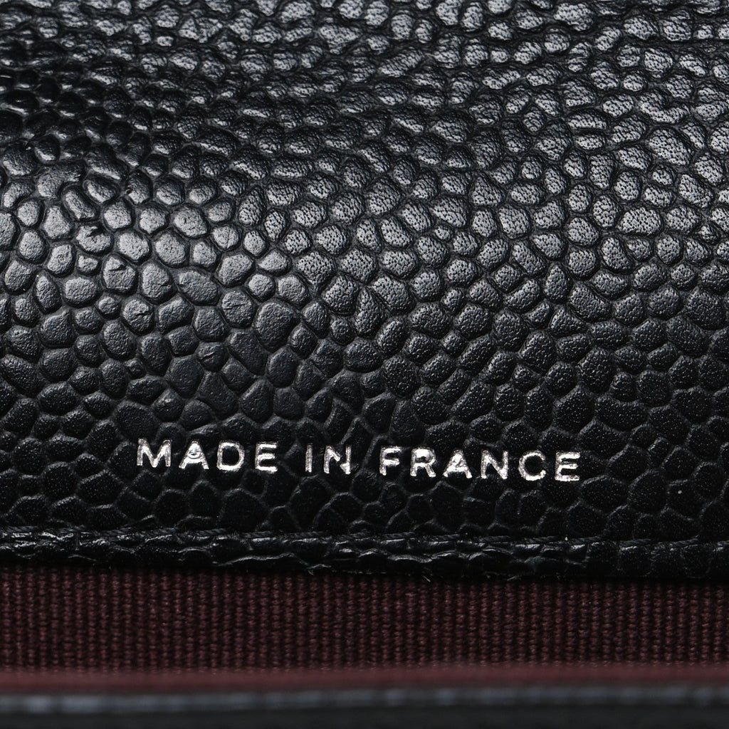 Caviar Quilted Flap  Holder Black