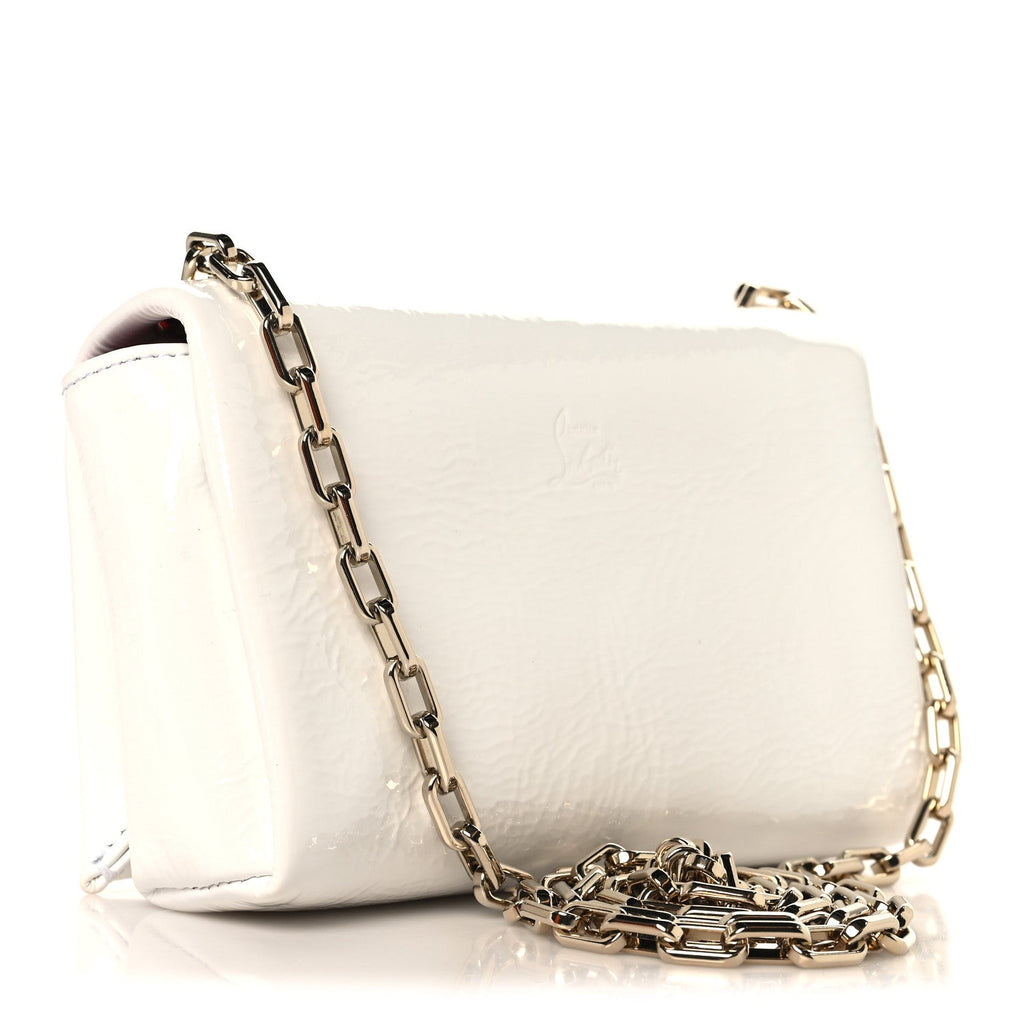 Naplak Patent Calfskin Monochrome Small Loubi54 Shoulder Bag White