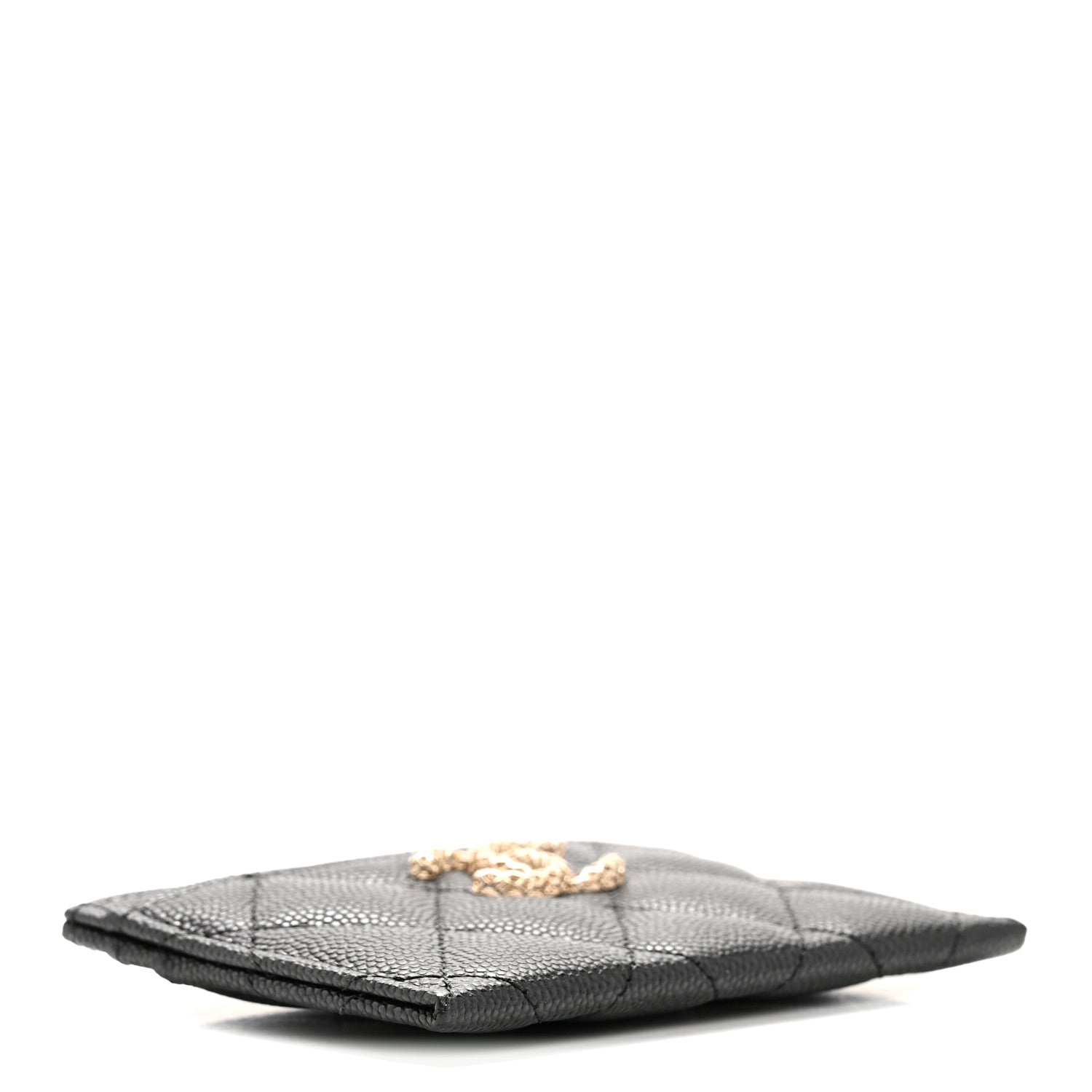 Caviar Metal Perforated Quilted  Holder Black