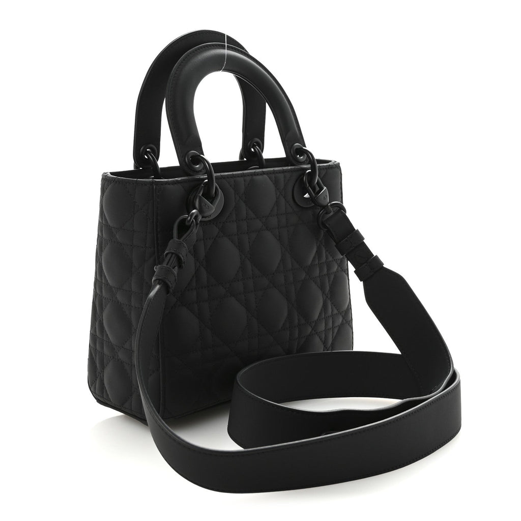Ultra Matte Calfskin Cannage Small My ABCDior Lady Dior Black