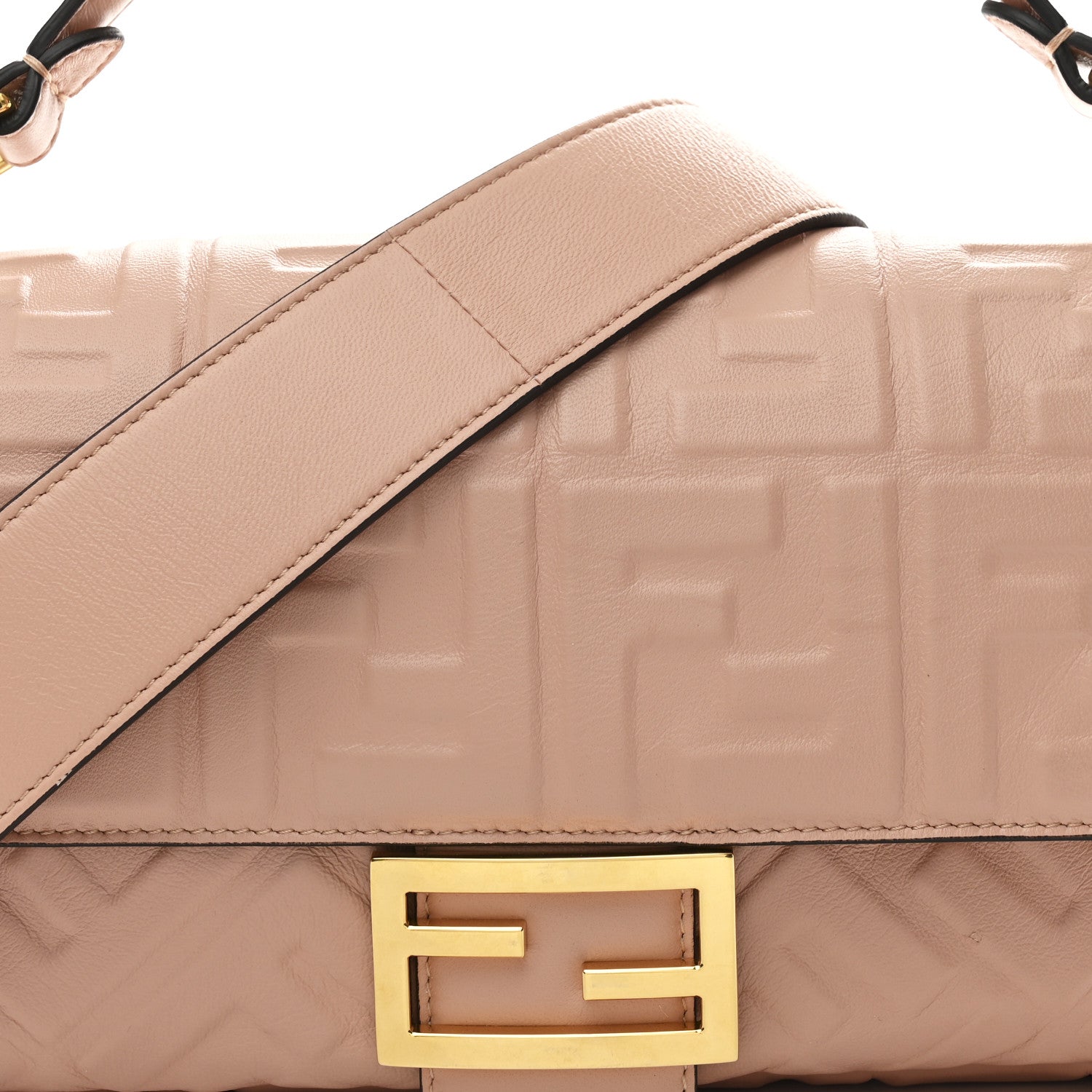 Nappa FF 1974 Embossed Baguette Rosa Bourbon