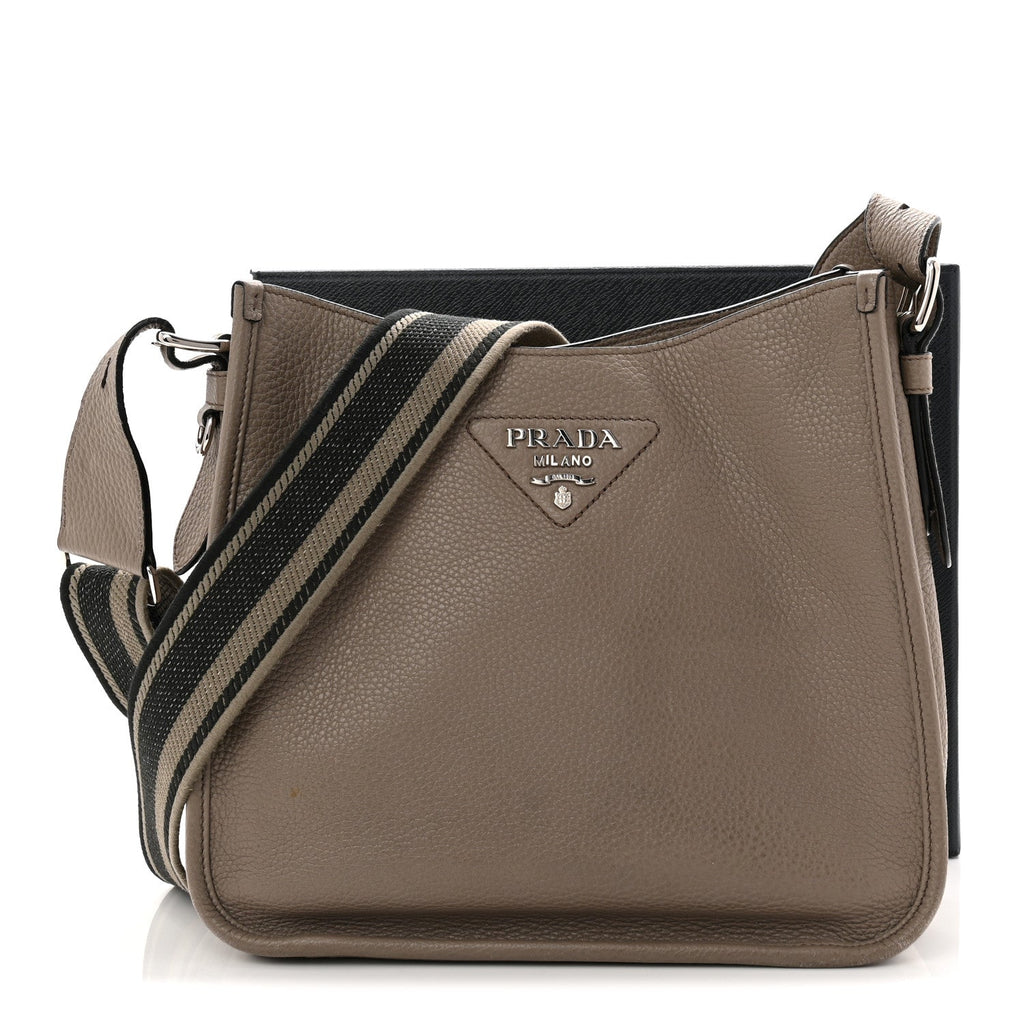 Vitello Daino Soft Hobo Messenger Bag Argilla