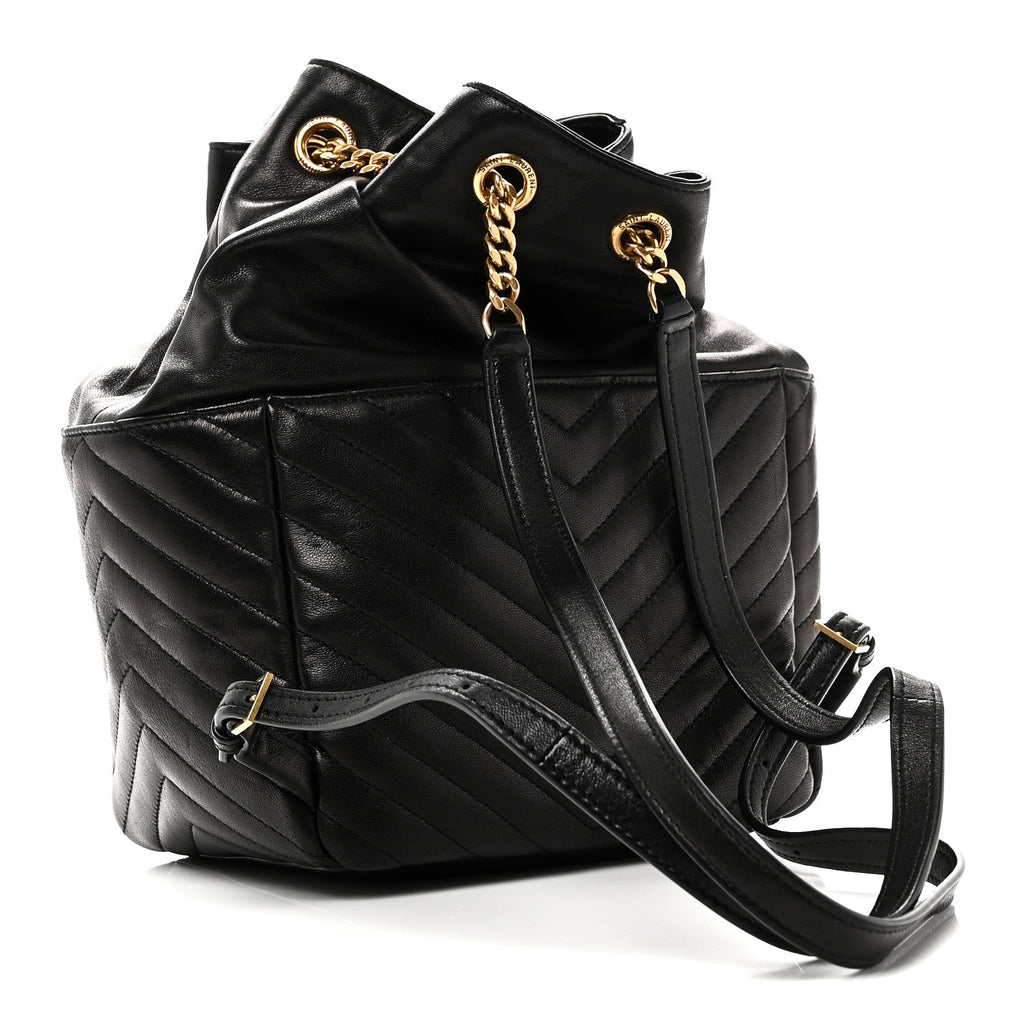 Lambskin Matelasse Monogram Joe Backpack Black