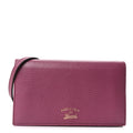 Dollar Calfskin Mini Swing Wallet Bag Purple