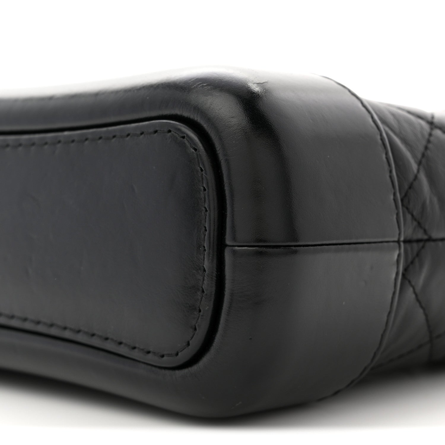 Aged Calfskin Quilted Small Gabrielle Hobo Black