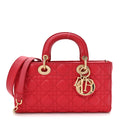Lambskin Cannage Medium Lady D-Joy Red