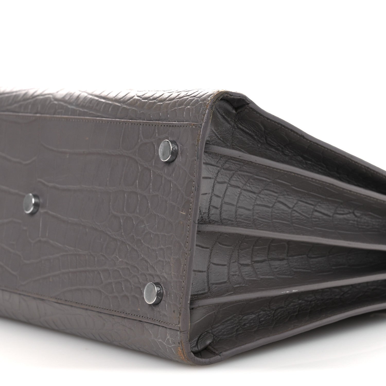 Calfskin Crocodile Embossed Small Sac de Jour Fog