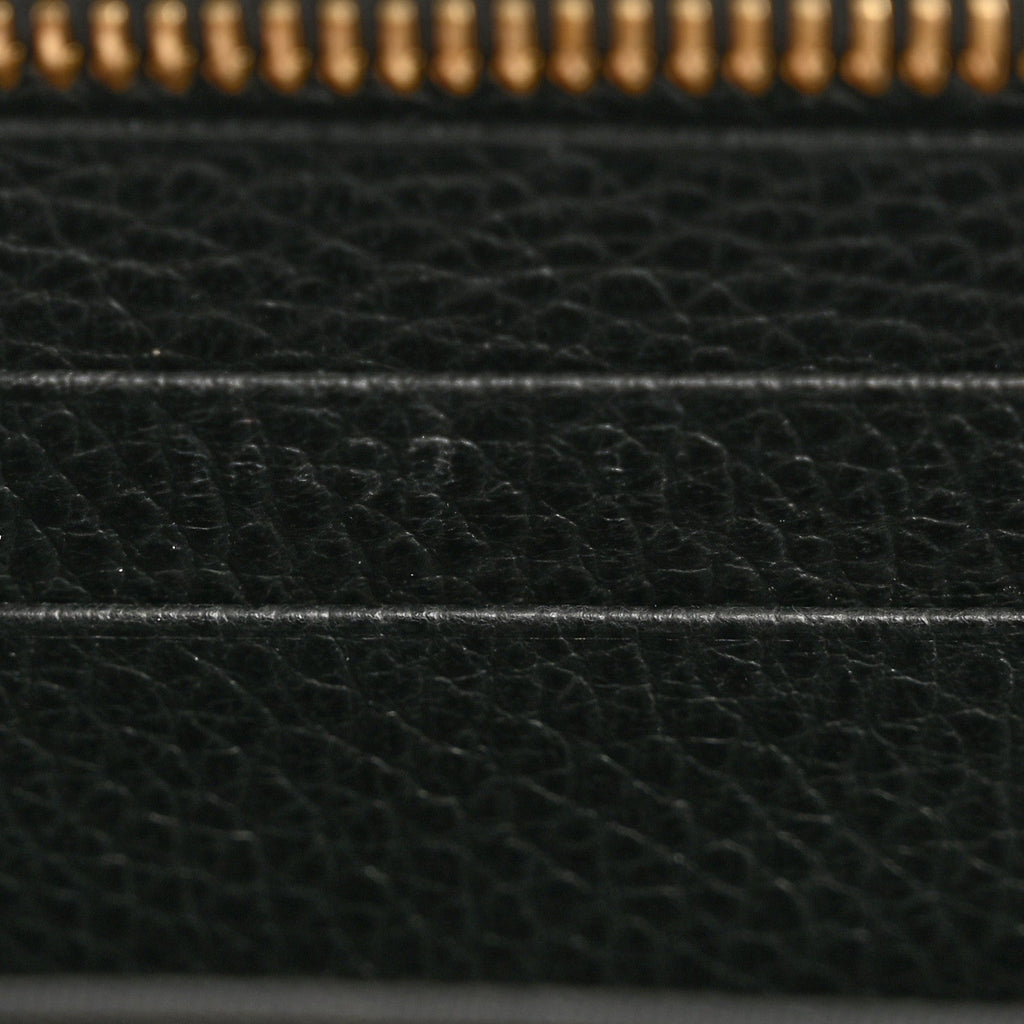Dollar Calfskin GG Marmont Zip Around Wallet Black
