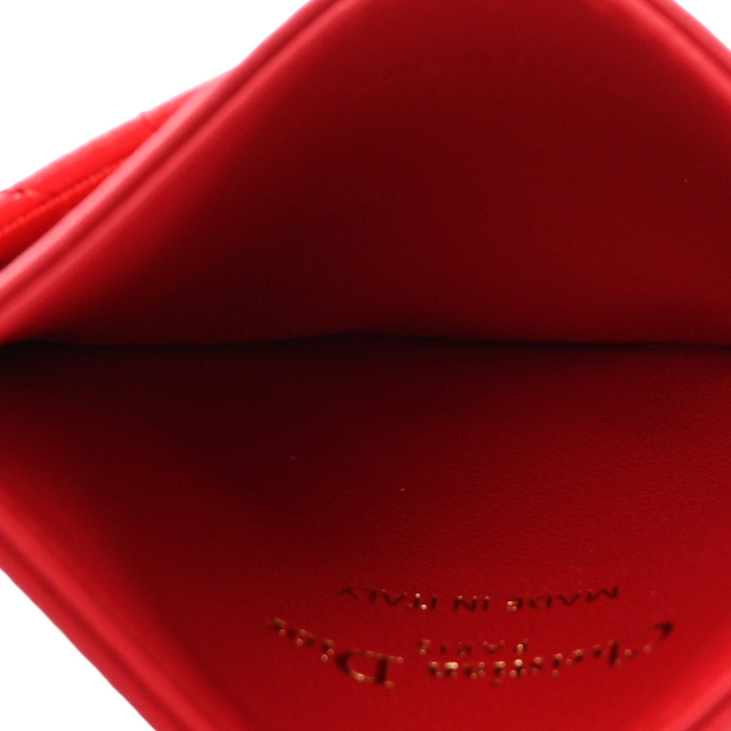 Lambskin Crystal Cannage Dioramour Jolie Freesia  Holder Red