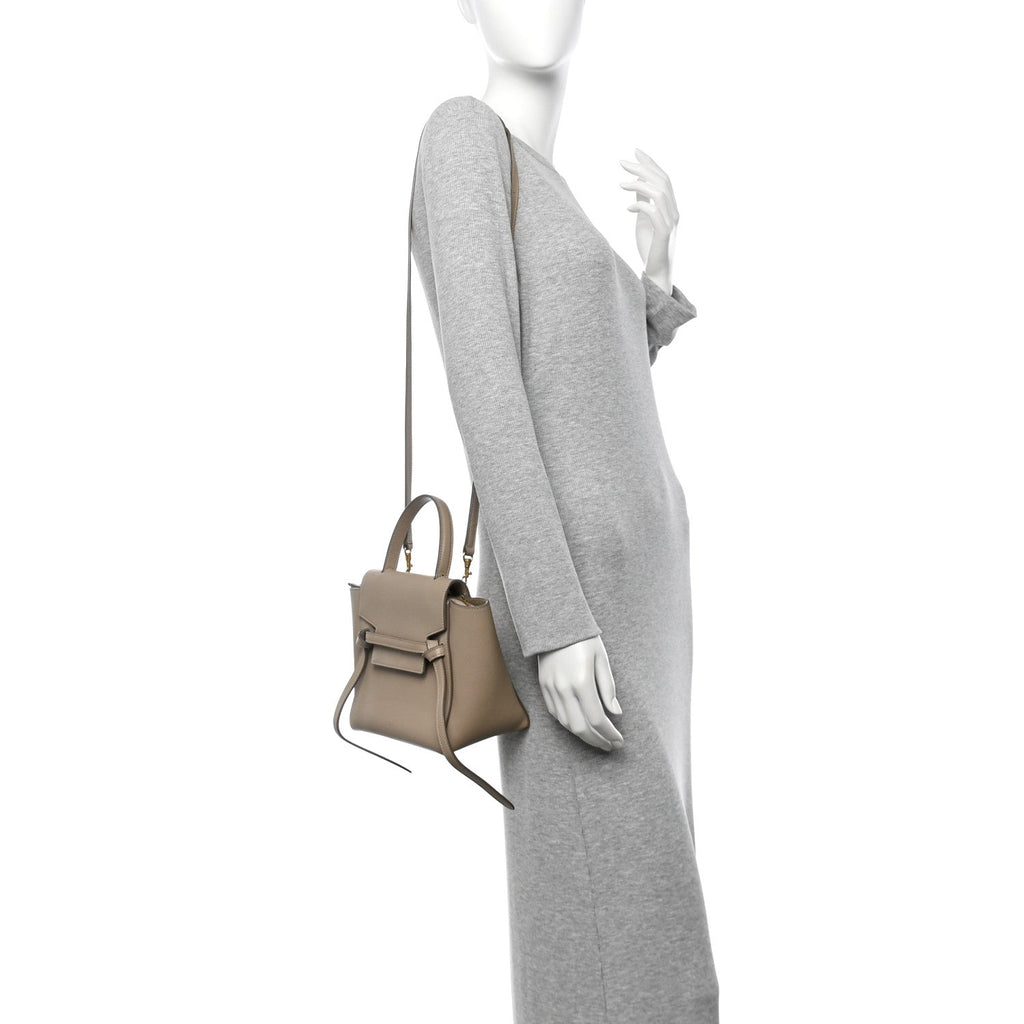 Grained Calfskin Nano Belt Bag Light Taupe