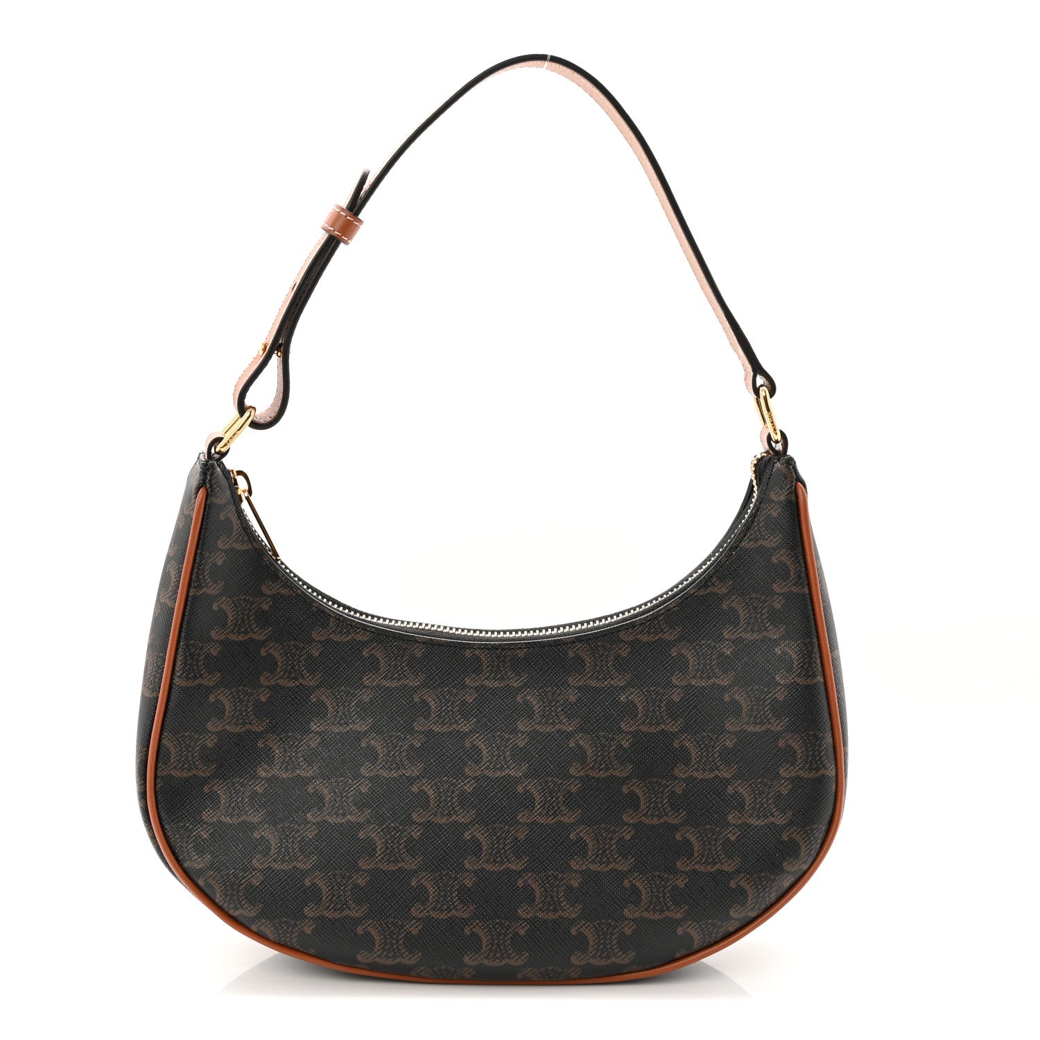 Triomphe Canvas Calfskin Ava Shoulder Bag Tan