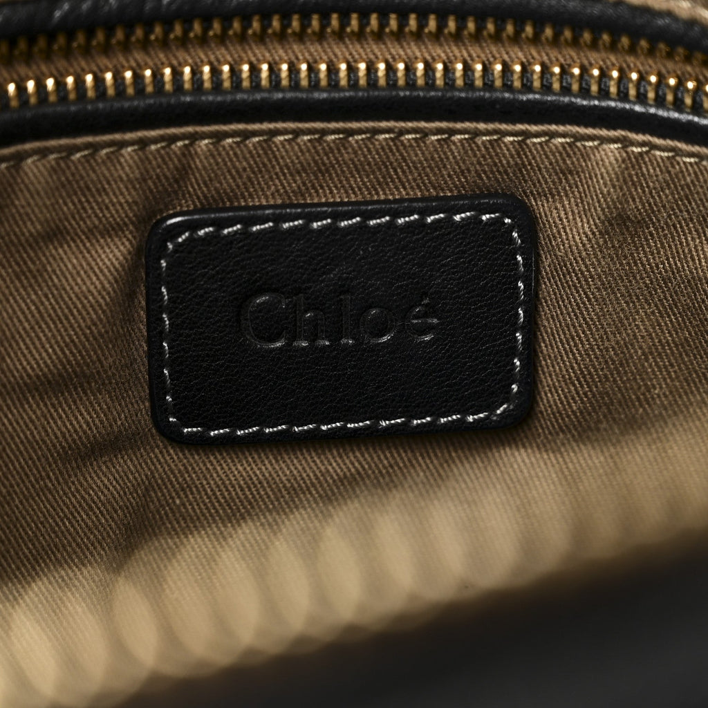 Calfskin Large Marcie Satchel Black