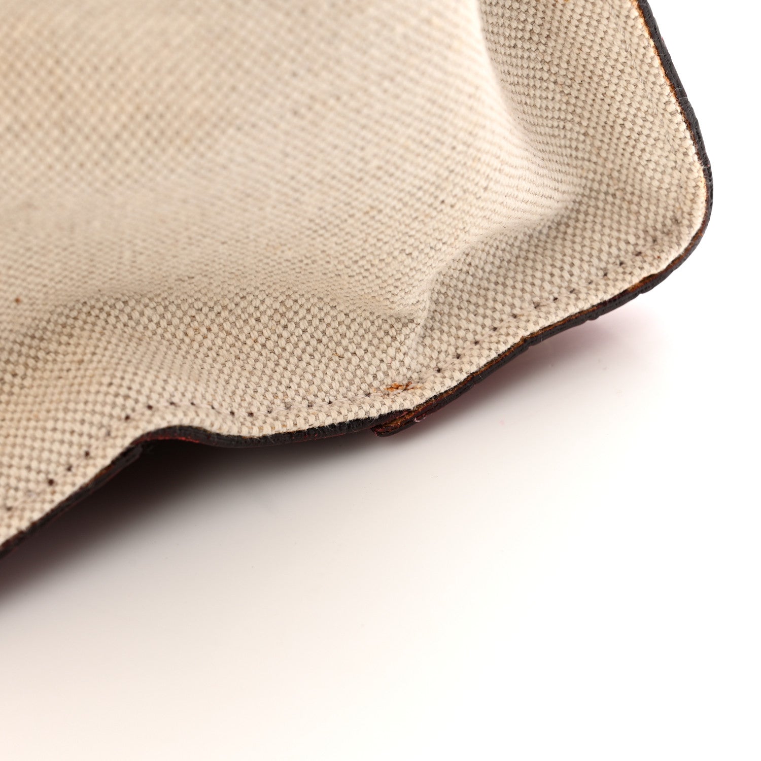 Canvas Crocodile Embossed Bi-Color Mini Luggage Beige Red