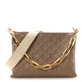 Lambskin Embossed Monogram Coussin MM  Taupe
