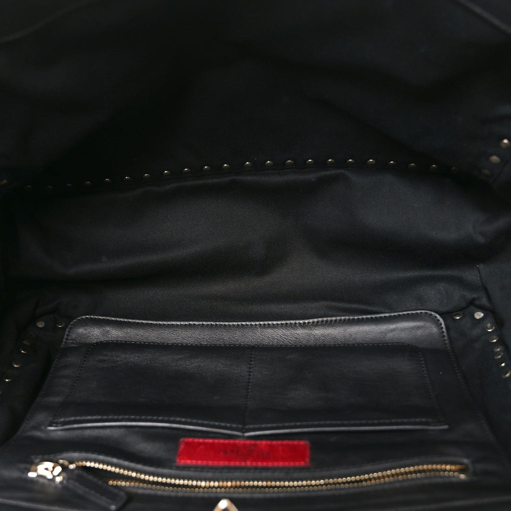 Vitello Medium Rockstud Tote Tote Black
