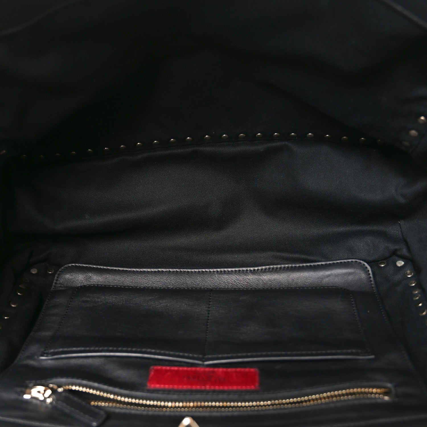 Vitello Medium Rockstud Tote Tote Black