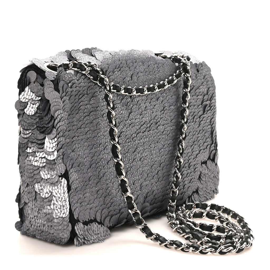 Sequin Small Single Flap Silver