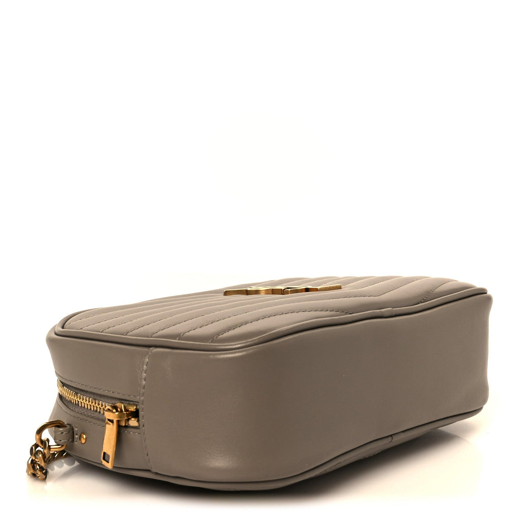 Calfskin Matelasse Monogram Mini Lou Camera Bag Greyish Brown