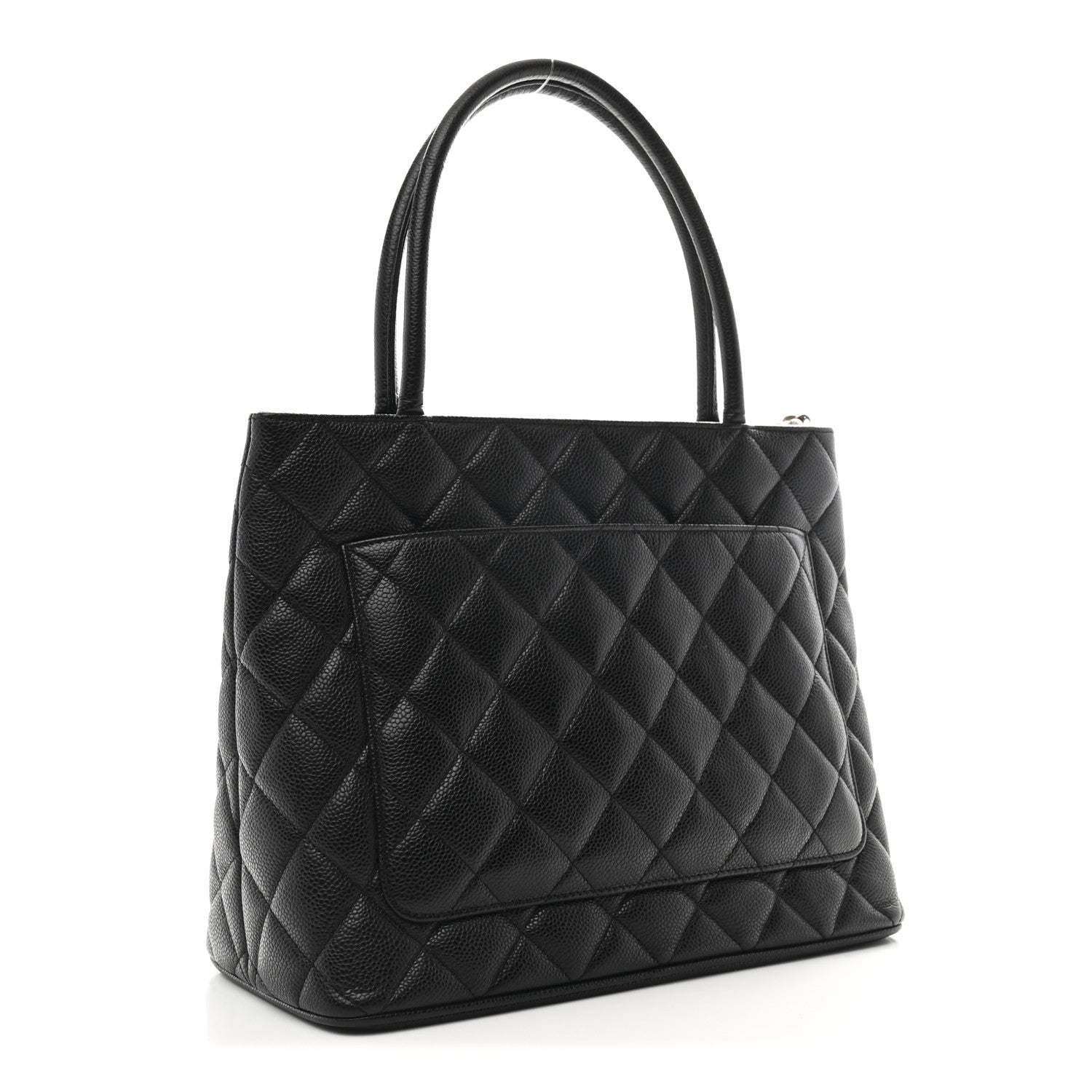 Caviar Quilted Medallion Tote Black