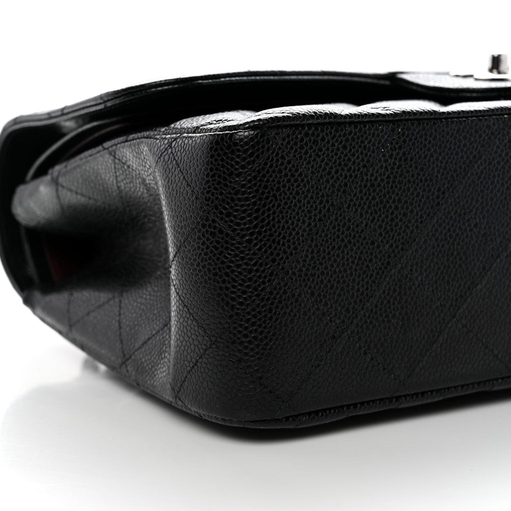 Caviar Quilted Jumbo Double Flap Black