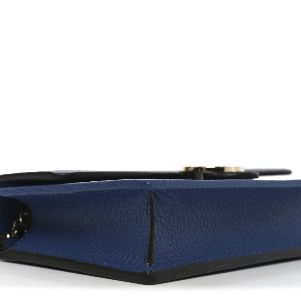 Dollar Calfskin Interlocking G Chain Wallet Caspian