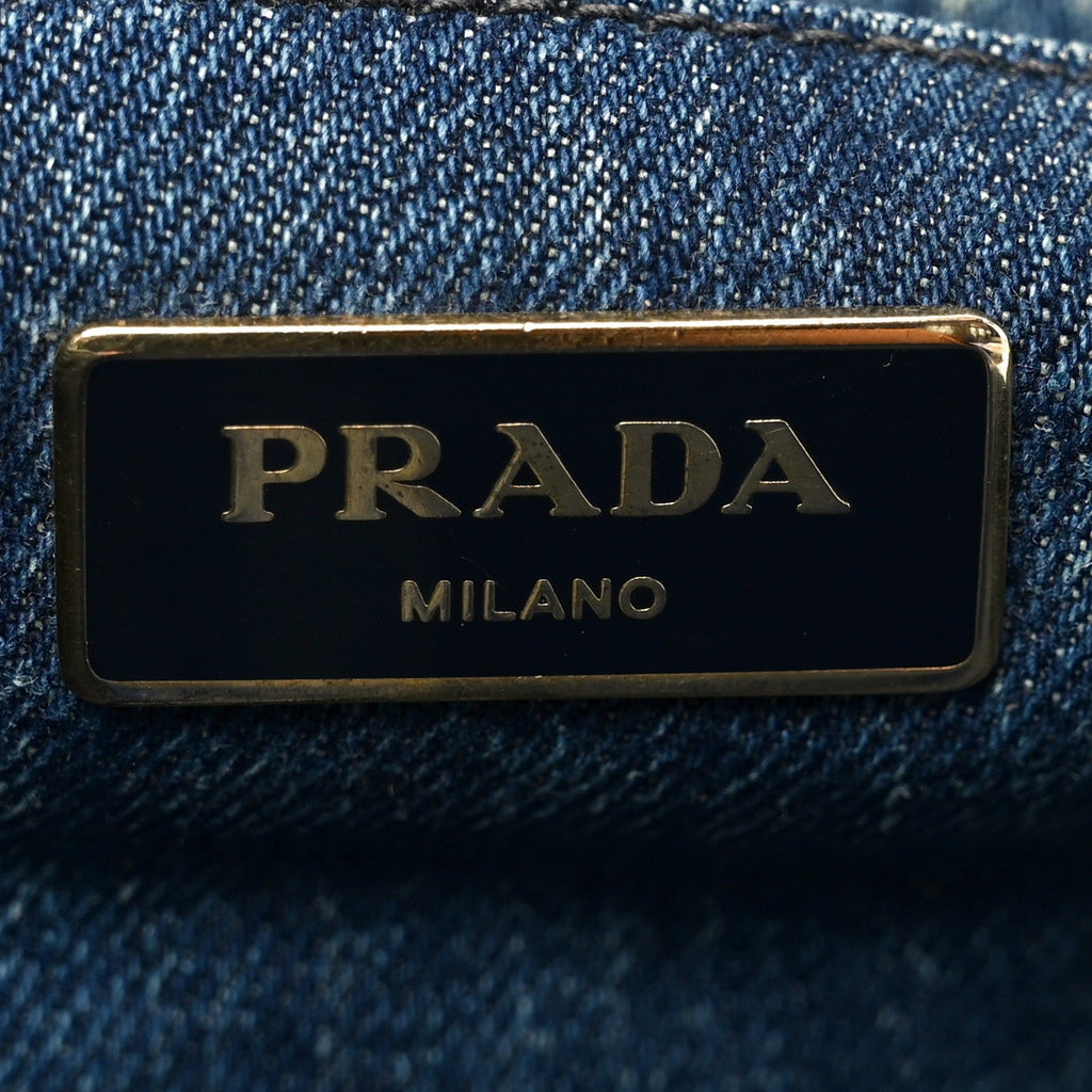 Denim Logo Tote Avio