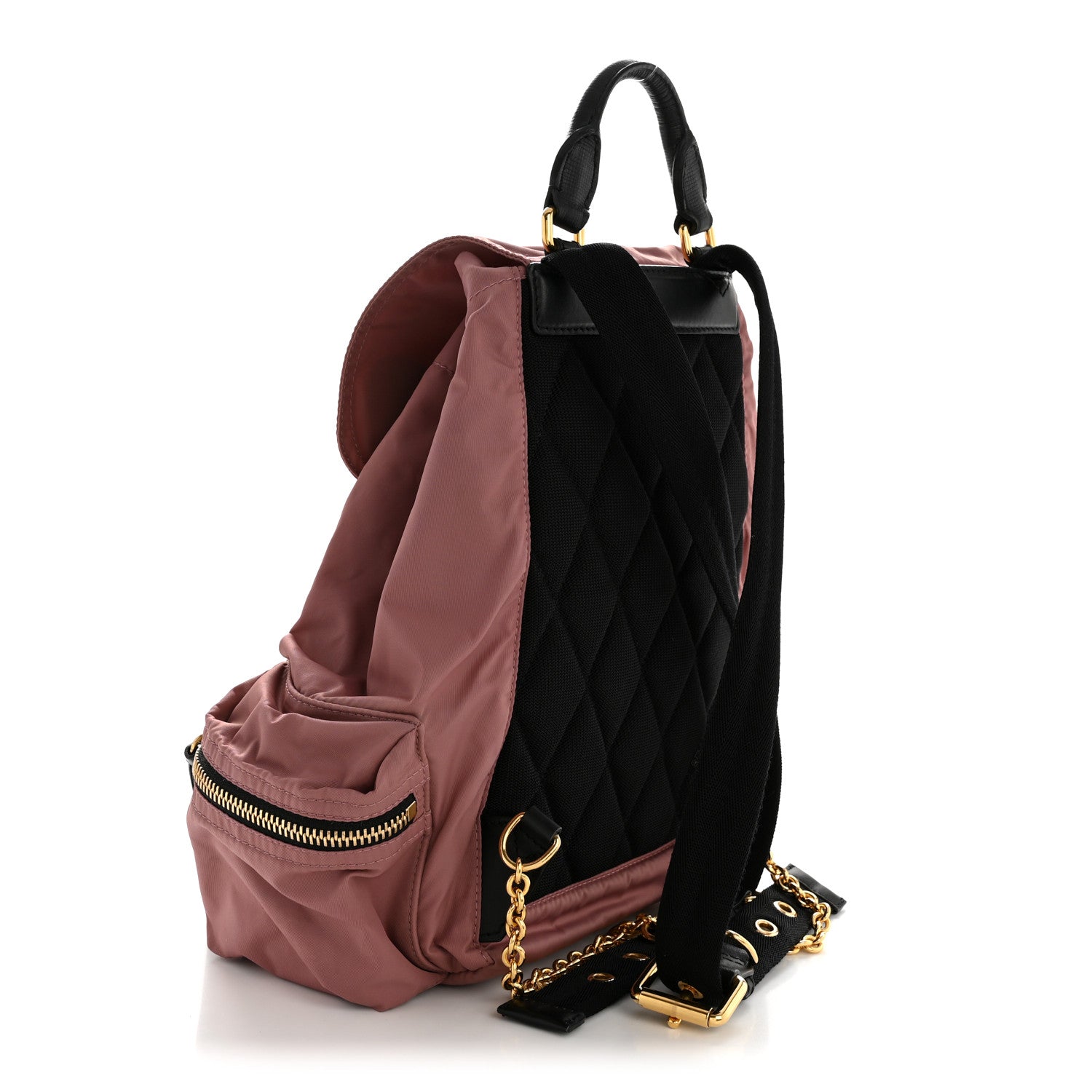 Nylon Medium Rucksack Backpack Mauve Pink