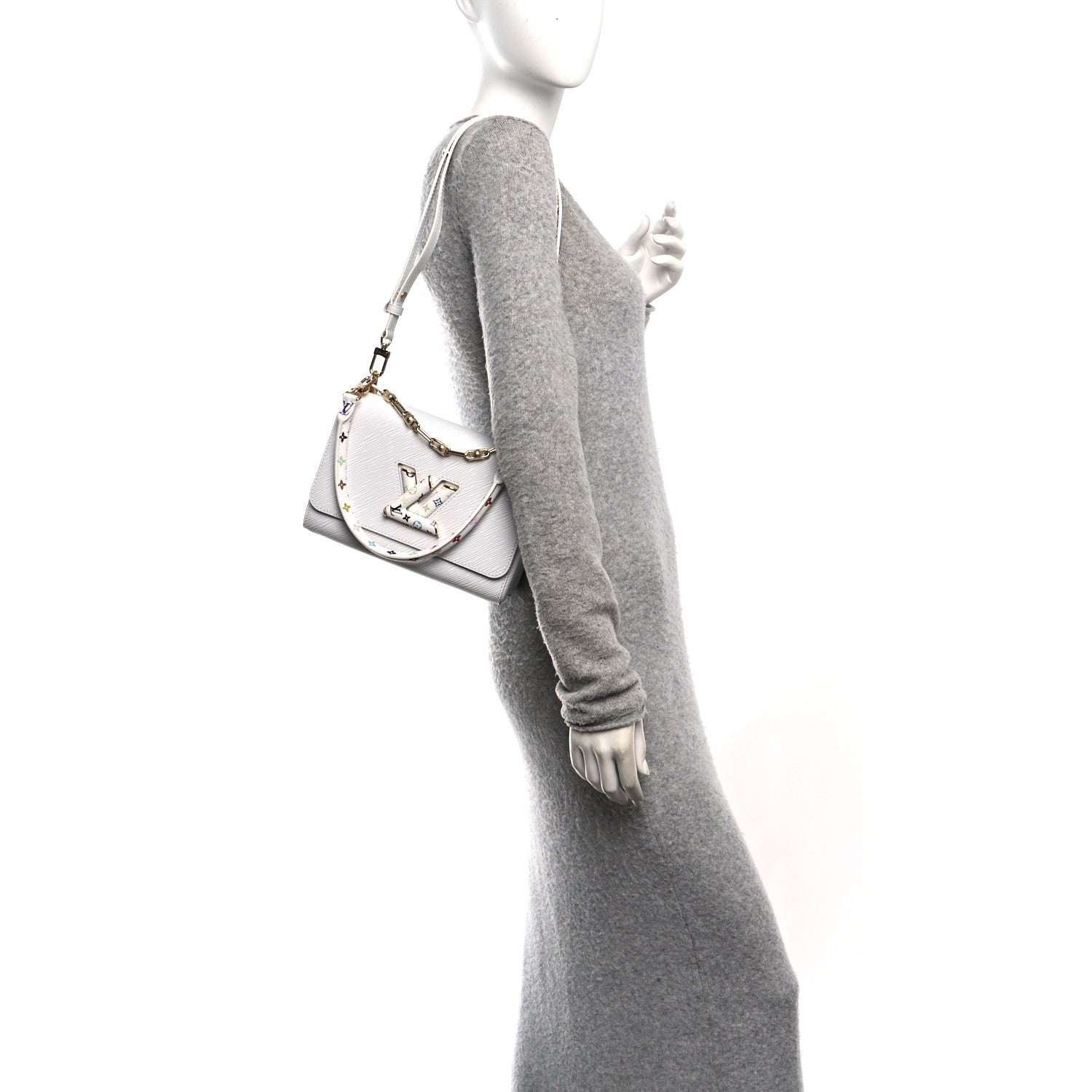 LV X TM Epi Twist MM Slim Shoulder Bag White