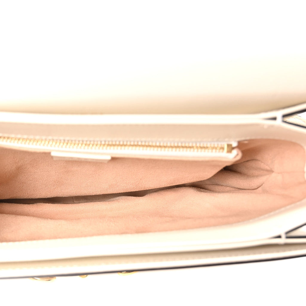 Azalea Calfskin Horsebit 1955 Shoulder Bag Mystic White