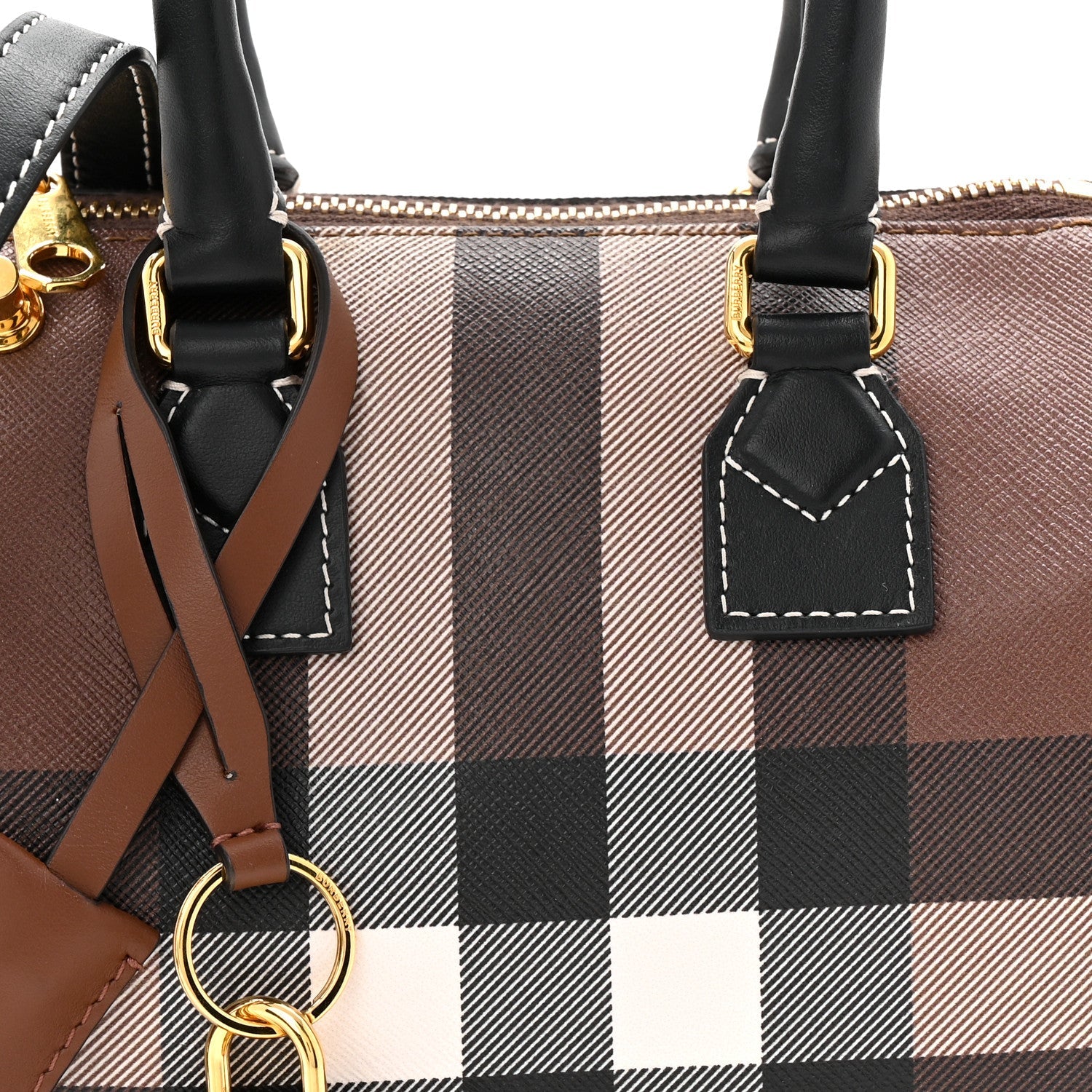 E-canvas Check Mini Bowling Bag Dark Birch Brown