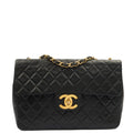 Chanel Shoulder Bag Maxi Jumbo XL in Black, Lambskin Leather