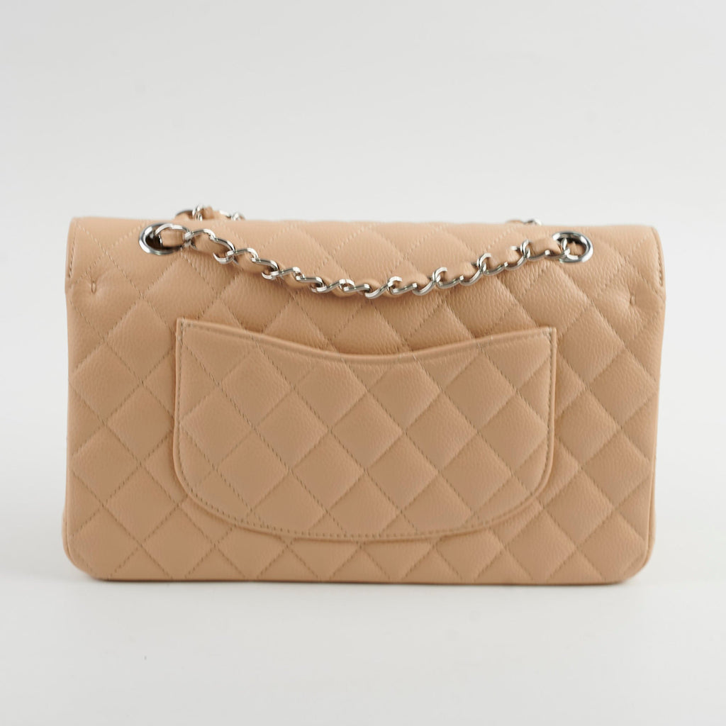 Chanel Medium/Large Caviar Double Classic Flap Beige