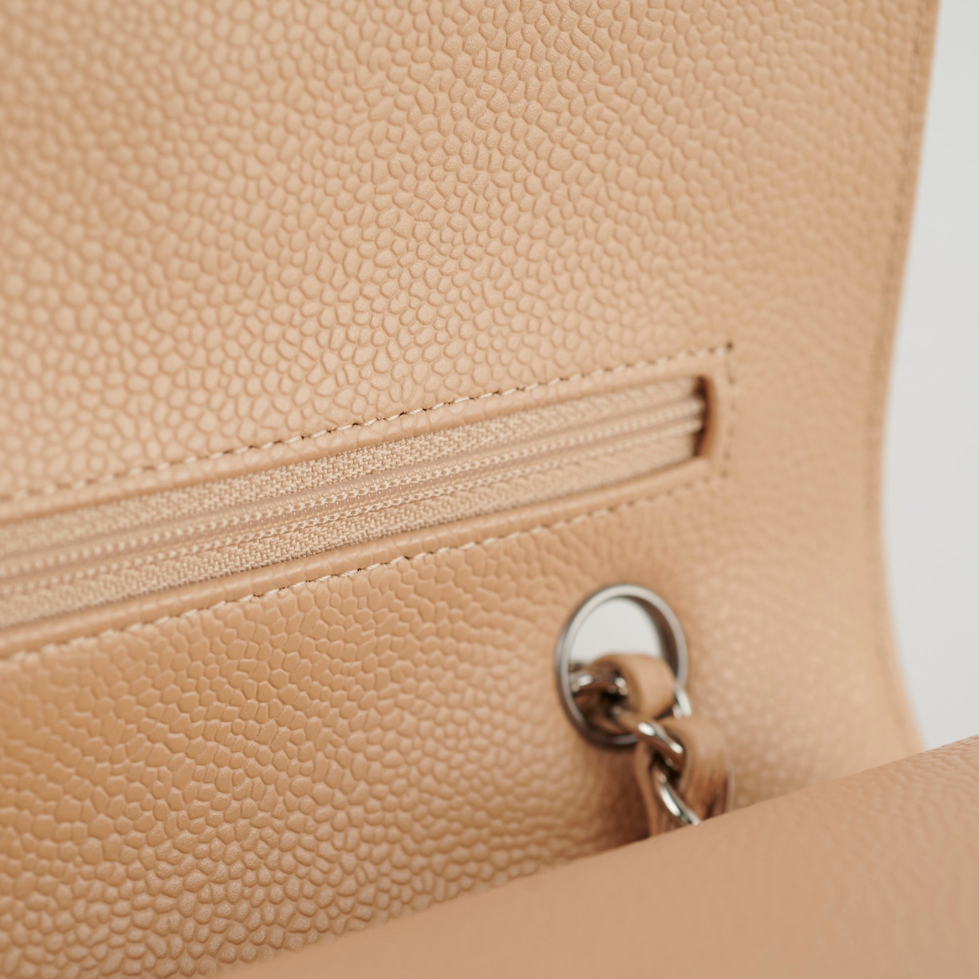 Chanel Medium/Large Caviar Double Classic Flap Beige