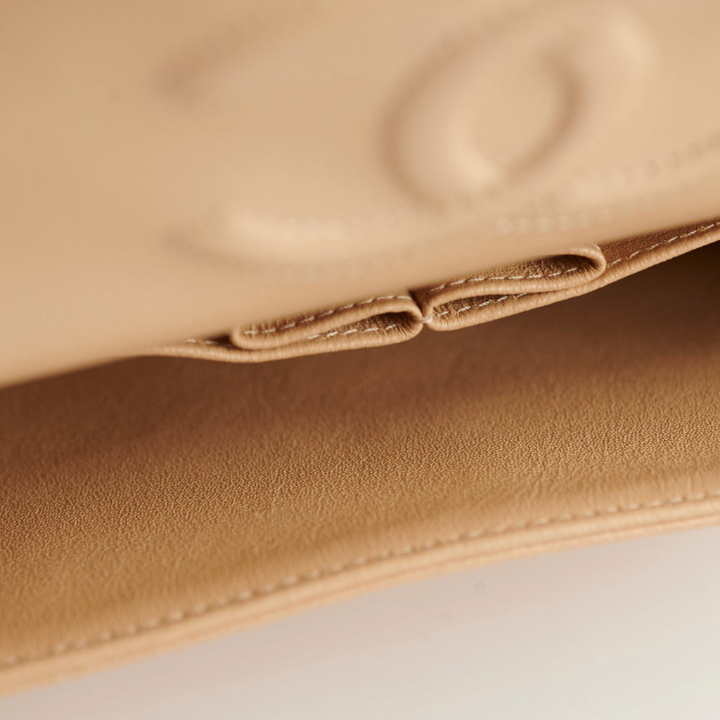Chanel Medium/Large Caviar Double Classic Flap Beige