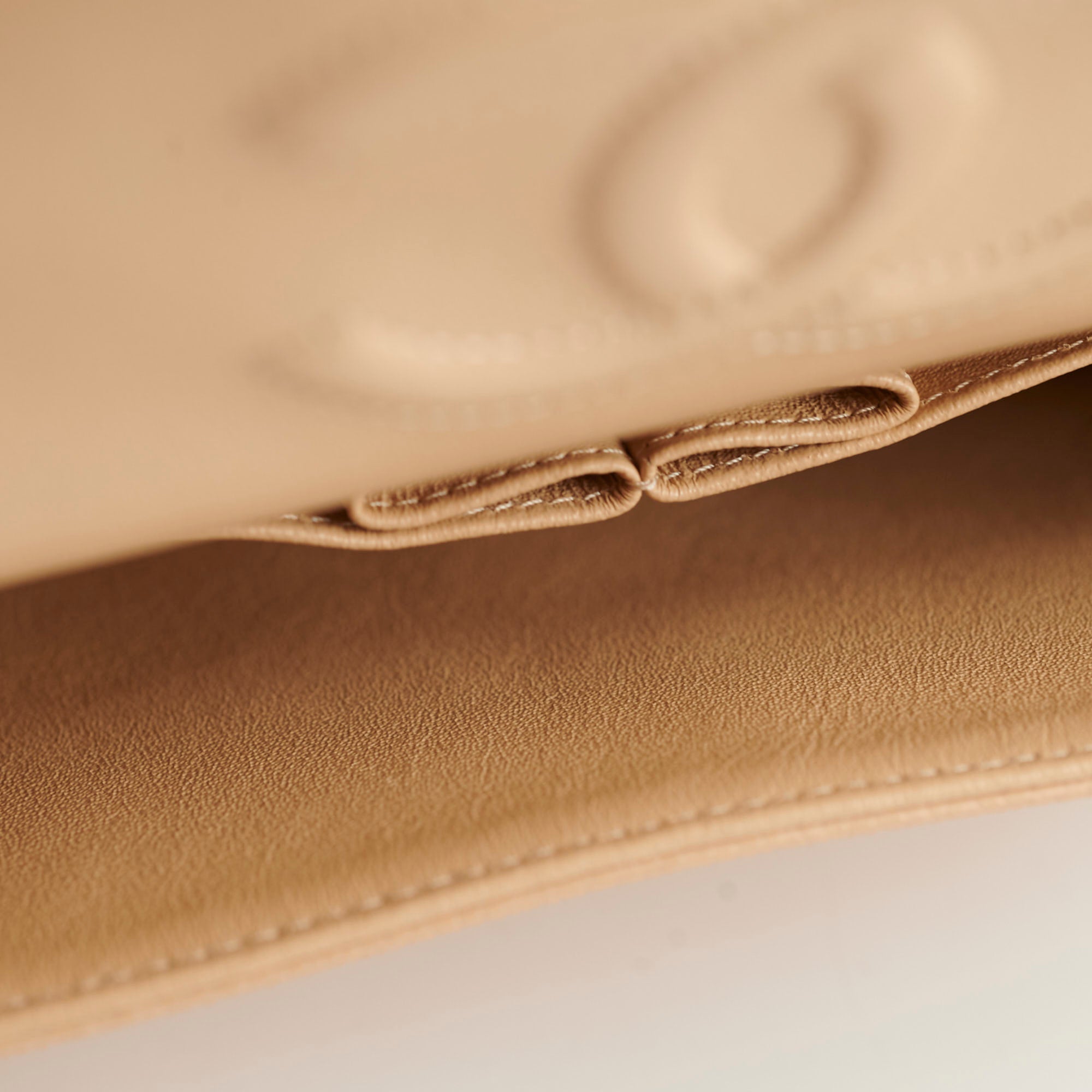 Chanel Medium/Large Caviar Double Classic Flap Beige